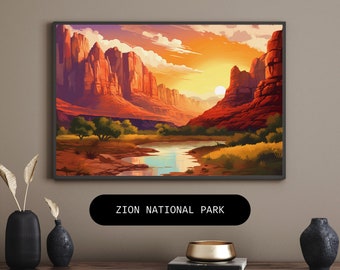 Zion National Park DIGITAL Print - Majestic Landscape Photography - Instant Download Wall Art