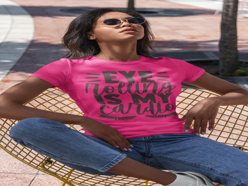 NicholesGifts Women Eye Rolling Cardio T-Shirts