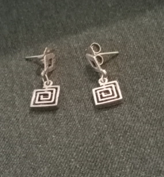 Sterling Silver Square spiral earrings. Sterling S