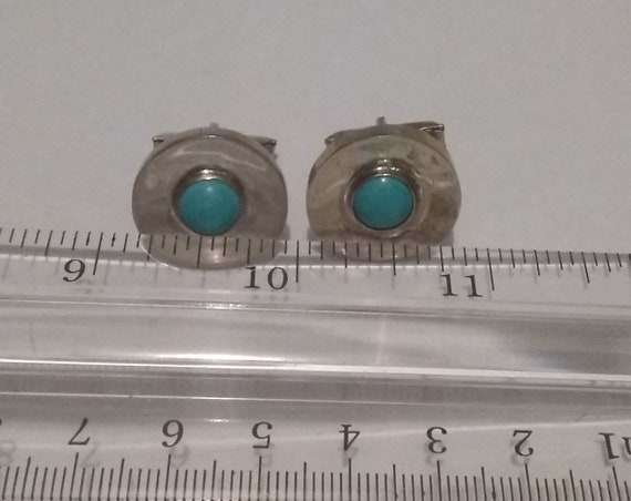 Sterling Silver and Turquoise cuff links, .925, si