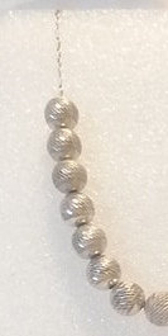 Vintage Sterling Silver beaded necklace. Vintage … - image 3