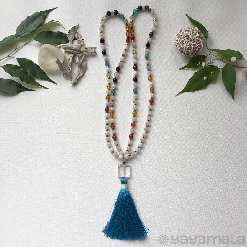 Natural Gemstones Moon Wings Cross Infinity Crown Chakra Healing Pendant Beads