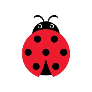 Coccinella singola clipart. Grafica coccinella. Immagini digitali, download istantaneo.
