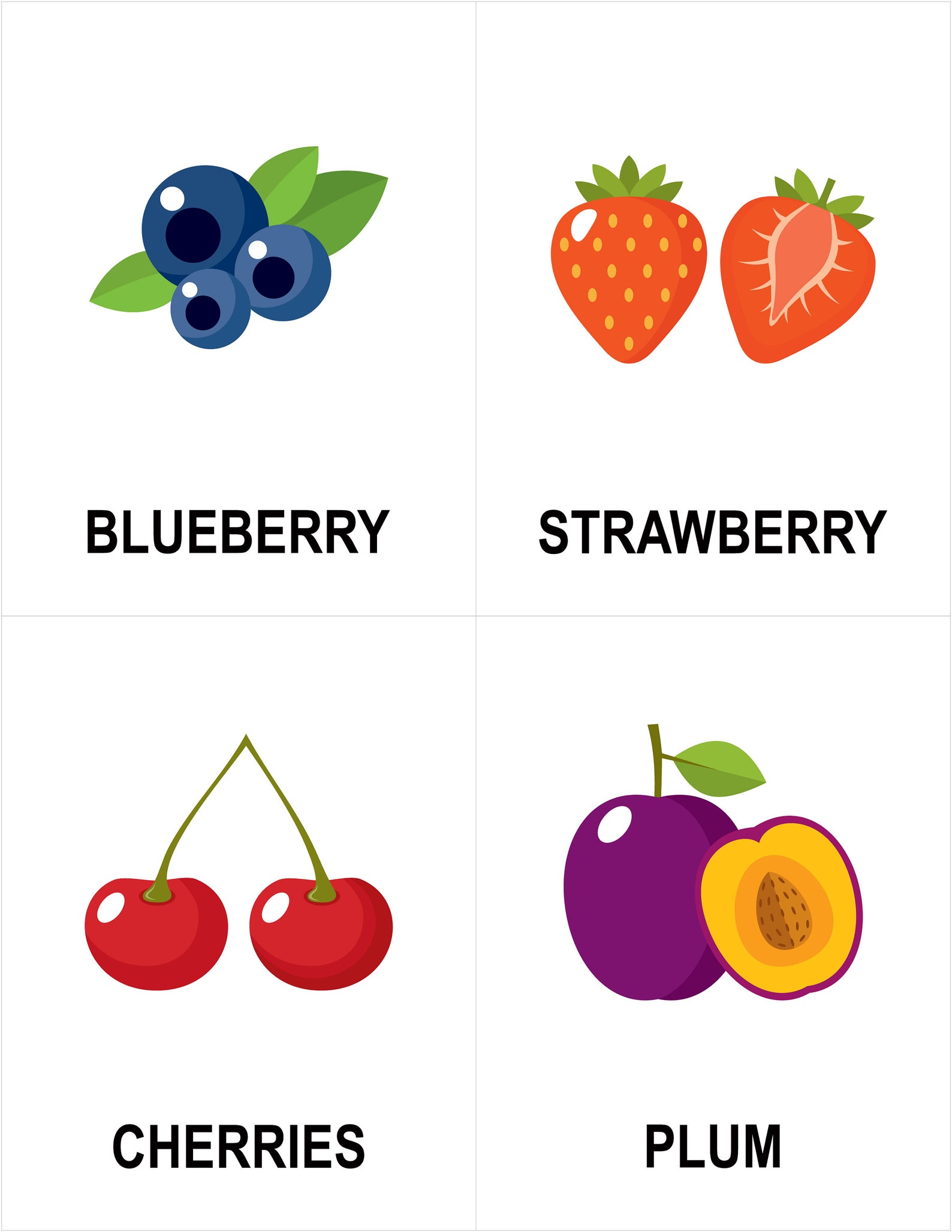 Fruits Printable Cards Fruits Vocabulary Kids Activities Etsy