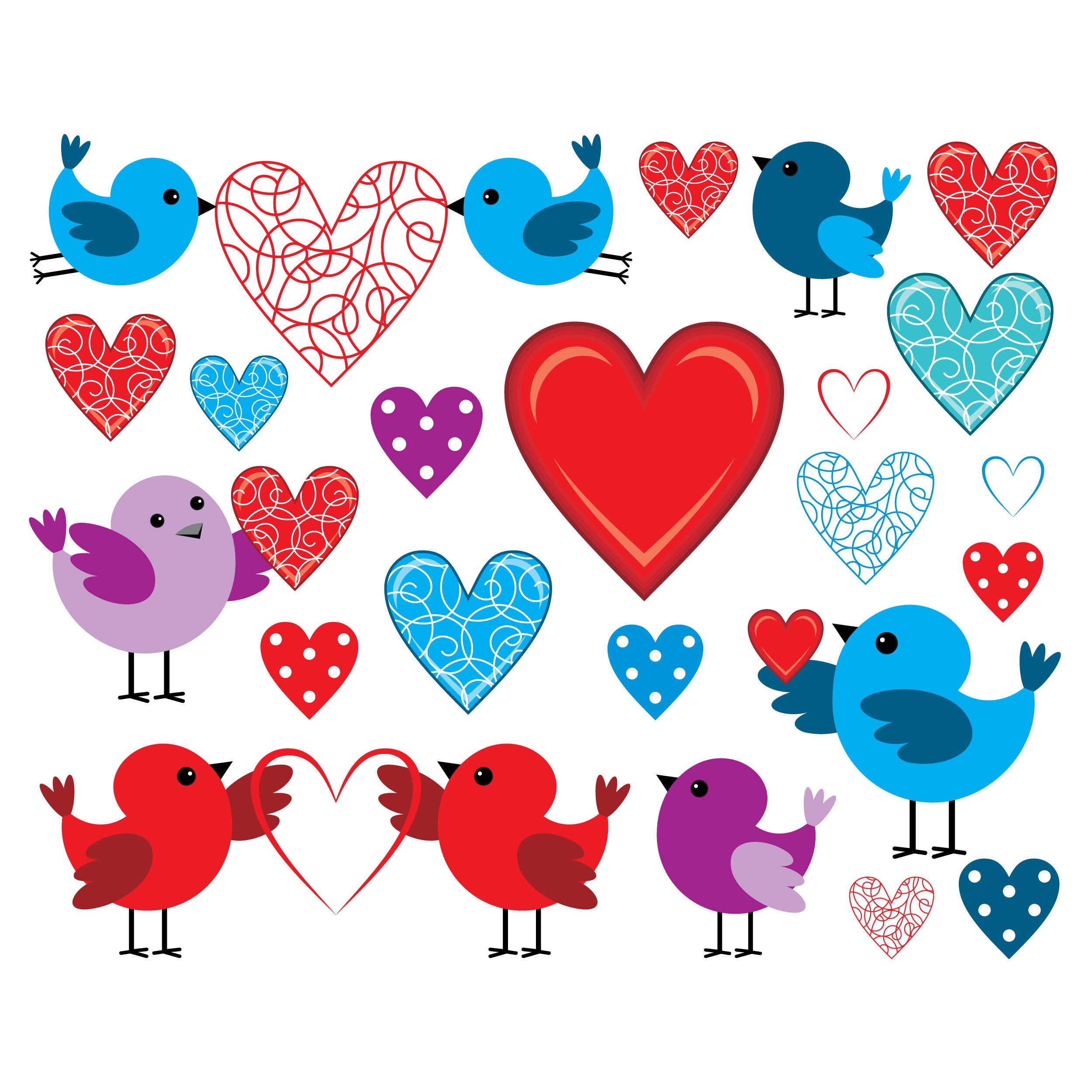 Birds and Hearts Clipart. Love. Vector Hearts Graphics. - Etsy Birds and Hearts Clipart. Love. Vector Hearts Graphics. - Etsy