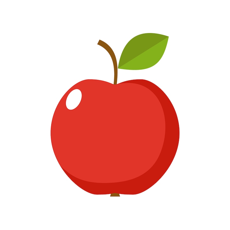 Apple single clipart. Apple graphic. Digital images, instant download. image 1