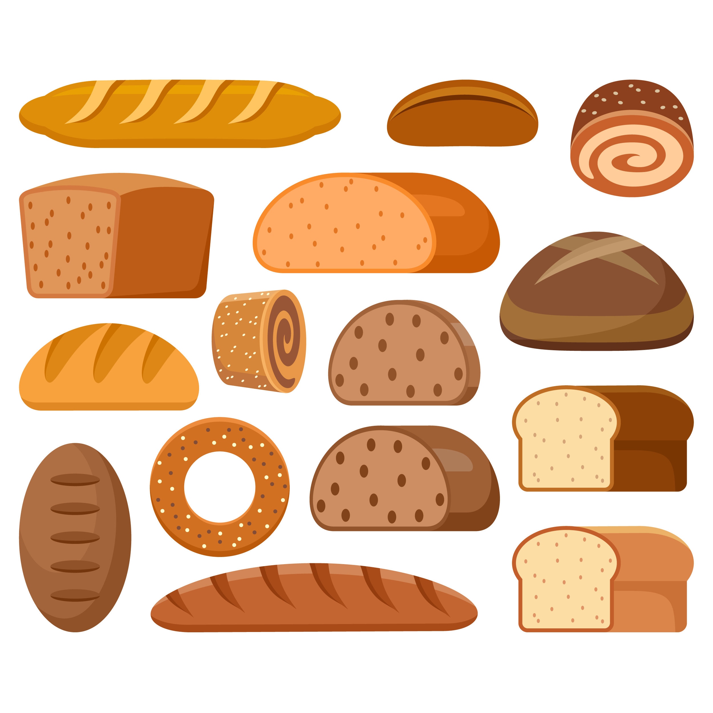 Bakery Products Clipart. Bread Baguette Bagel. Vector Bread - Etsy Bakery Products Clipart. Bread Baguette Bagel. Vector Bread - Etsy