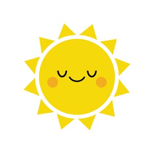 Sun single clipart. Sun graphic. Yappy sun. Digital images, instant download. image 1