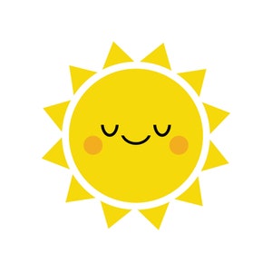 Pojedynczy clipart słońca. Grafika słoneczna. Yappy sun. Obrazy cyfrowe, natychmiastowe pobieranie.