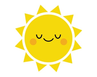 Sun single clipart. Sun graphic. Yappy sun. Digital images, instant download.