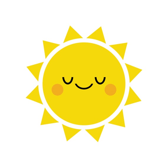 Sun single clipart. Sun graphic. Yappy sun. Digital images, instant  download.