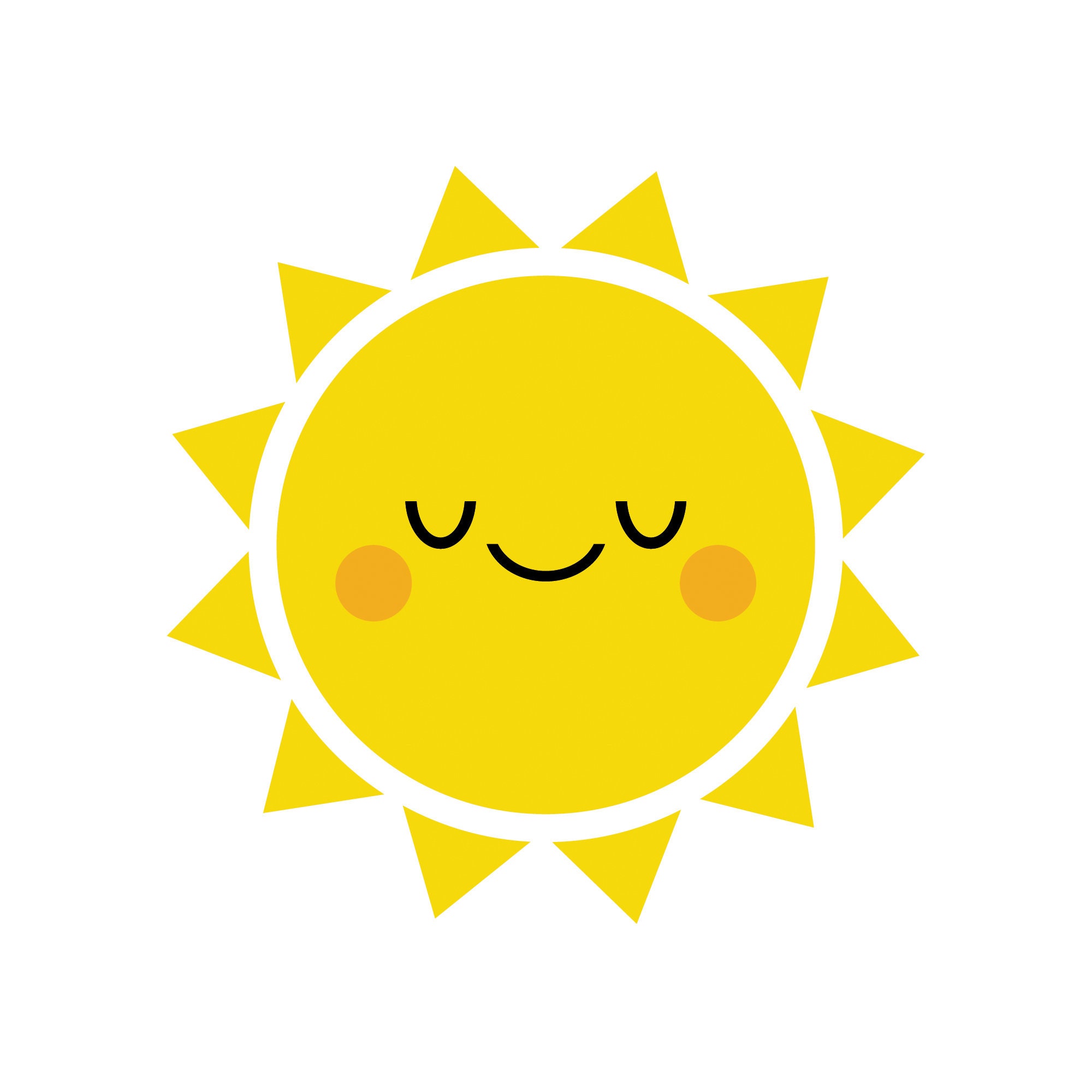 Sun Single Clipart. Sun Graphic. Yappy Sun. Digital Images, Instant  Download. 