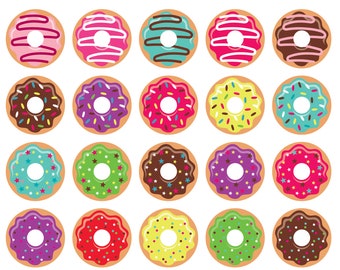 Donuts сlipart. Donuts graphic. Digital images, instant download.