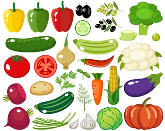 Vegetables clipart. Vector vegetables graphic. Garden vegetables printable. Digital image