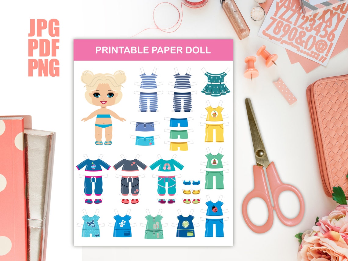 Paper Printable Doll. Printable Games. Paper Doll. Printable Etsy Ireland