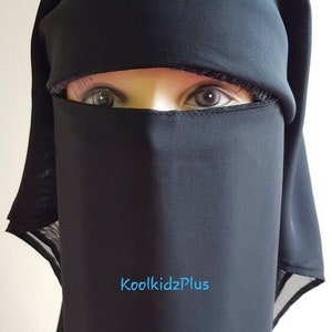 KKP &gt; High Quality Black Three Layers Niqab &gt; Nikab &gt; Niqaab &gt; Naqab &gt; Jet Black Stylish Veil &gt; Abaya