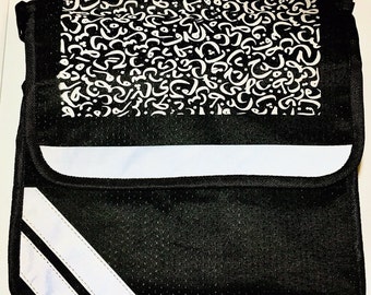 Black Madrasa Book Bag with Arabic Design, Islamic School Bag