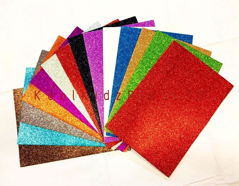 A4 Pack of 10 Glitter Sheets Eva Foam Glitter Sheets High Etsy