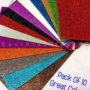 Paquete A4 de 10 hojas de purpurina Eva Foam Glitter Sheet de alta calidad Arts & Crafts Colores variados al azar