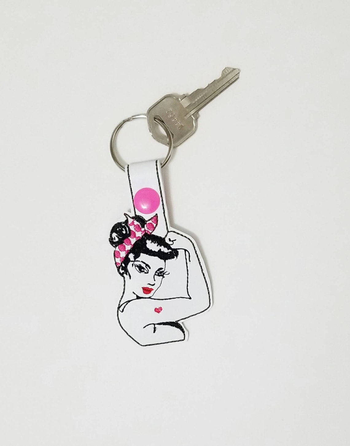 Pinup girl key fob retro accessories feminist key chain Etsy