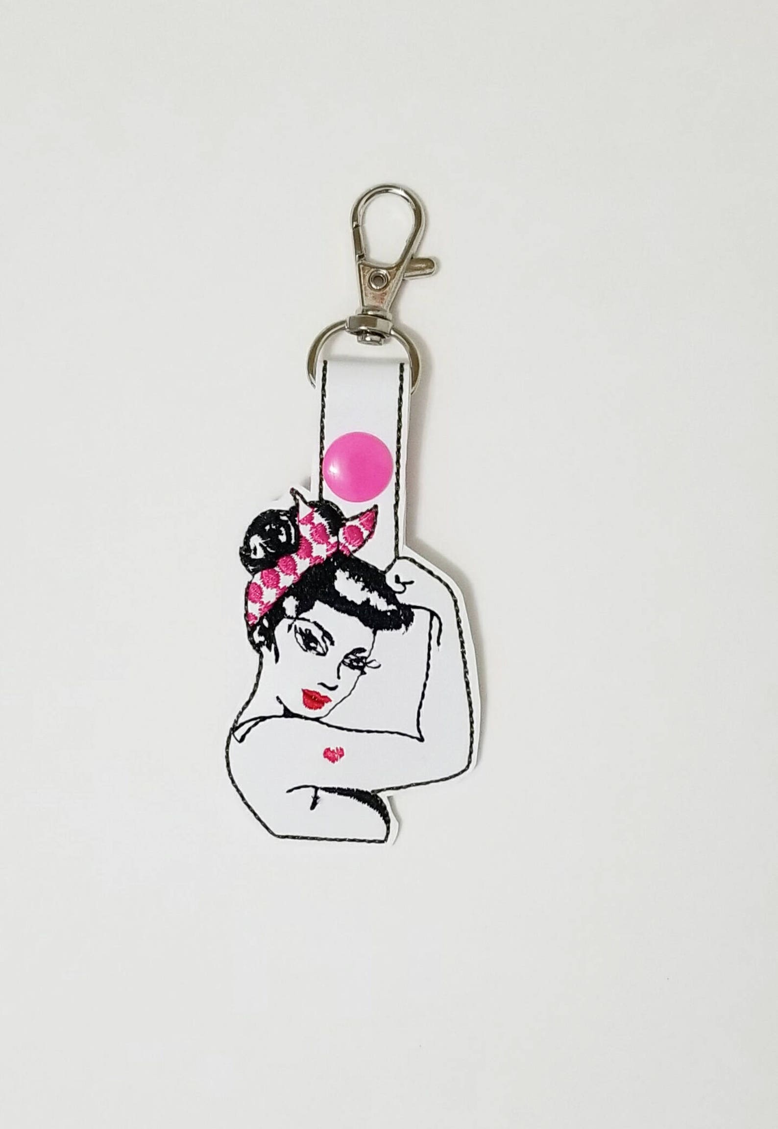 Pinup girl key fob retro accessories feminist key chain Etsy