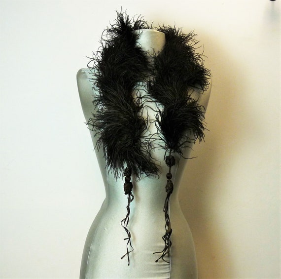 Authentic 1920's ostrich feather boa, authentic 19