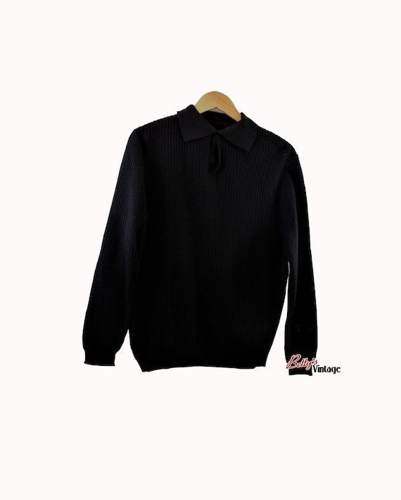 Vintage polo 1960's new black knit, Vintage 1960's