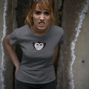 Dracula classic monster emoji halloween tee shirt