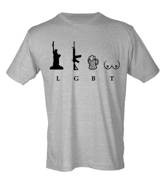 LGBT Liberty Guns Beer Tits Funny Graphic T-Shirt | Etsy