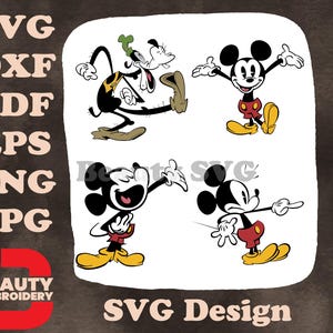 Topolino - Classico stile Steamboat Willie in bianco e nero e moderno Topolino a colori - Icona senza tempo SVG