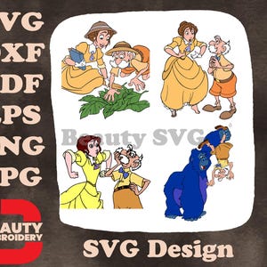 Disney Tarzan Jane Porter Professor Porter Paviane Gorilla Encounter Jungle SVG Bundle
