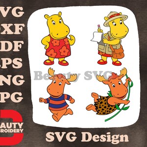 The Backyardigans - Tyrone Moose Austin kangourou Uniqua Pink Tasha Hippopotame - Habillage aventure amis SVG
