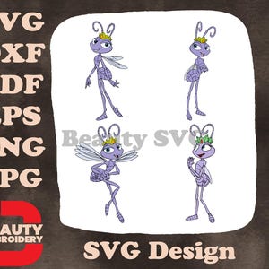 Disney A Bugs Life Princesse Atta Fourmi Royauté Diverses poses élégantes Debout en marchant Ensemble SVG