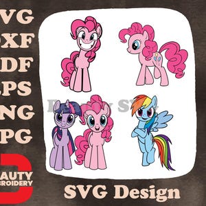 My Little Pony: L'amicizia è magica - Pinkie Pie - Twilight Sparkle - Rainbow Dash - Mane Six Friends SVG