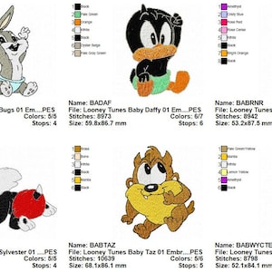 Package 20 Looney Tunes 01 Embroidery Designs