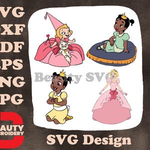 Gráficos SVG de la alfombra mágica de la princesa y el sapo de Disney Tiana, Charlotte La Bouff