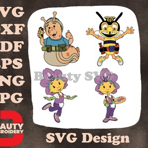 Fifi y los Flowertots - Stingo la Avispa - Bumble la Abeja - Violeta la Flower Tot - Arte de personajes SVG