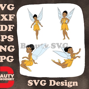 Disney Fairies Iridessa, fée des lumières en tenue jaune, gracieuse, voler et poser SVG