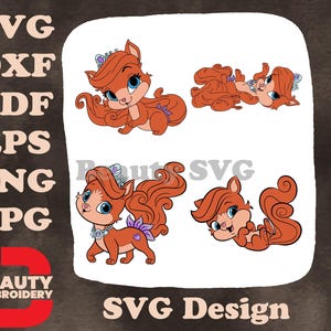 Disney Palace Pets, Rapunzels Deer Gleam, diverses positions enjouées et posantes SVG