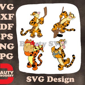 Winnie The Pooh - Tigger Angeln und Weihnachten mit Ferkel - Weihnachtssack Abenteuer Posen - Hundert Morgen Holz SVG