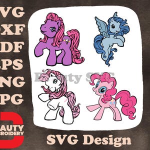 My Little Pony G1 G3 und G4 Pinkie Pie - Mixed Generation Ponys - Pegasus und Erdpony Freunde SVG