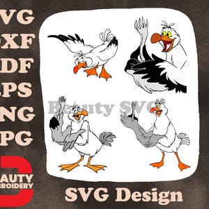 Die kleine Meerjungfrau Scuttle Möwe Freund verschiedene ungeschickte und ausdrucksstarke Posen SVG