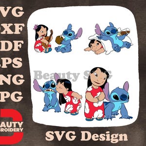 Disney Lilo Stitch Lilo die ukelele speelt en Stitch knuffelt Best Friends Forever SVG-kunst