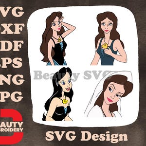 De kleine zeemeermin - menselijke vermomming Vanessa Ursula - mooie bedrieglijke vrouwportretten - Disney-schurk vorm SVG