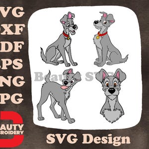 A Dama e o Vagabundo - Vagabundo, o Cachorro de Rua Encantador - Várias Poses de Ação - Disney Animation SVG