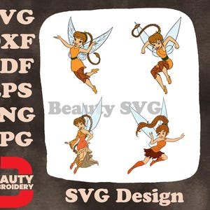 Bundle SVG de fées fauves de Disney, diverses poses de vol, lutin gracieux