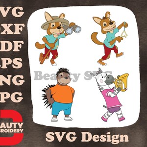 Animaux célèbres de dessins animés Chip Dale Flower Thumper Bambi Sonic The Hedgehog Illustrations SVG