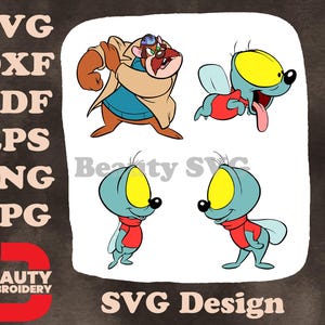 Disney Rescue Rangers Zipper The Fly Várias Poses Língua de Fora Leal Sidekick Designs SVG
