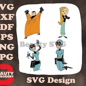 Danny Phantom Jack Fenton Ghost Hunter Maddie Fenton Jazz Sam Manson Goth SVG-collectie