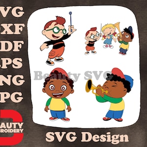 Disney Little Einsteins Leo Quincy Annie June Group Playing Instruments Friends SVG-bundel